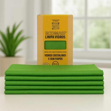 Imagem de Kit 5x Pano Mágico Ákora Ecomais Limpa Vidros Espelhos Cristalinos Sem