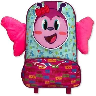 Imagem de Mochila Infantil de Rodinhas Borboleta 13L – Mochila Escolar com Bolsos Laterais, Alças Acolchoadas e Estampa em Relevo