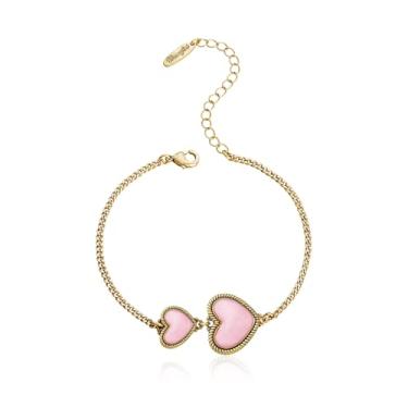 Imagem de Montana West Pulseira feminina Wrangler com pingente de coração ajustável, ouro 14 quilates, turquesa, joias modernas, one size, Aço inoxidável