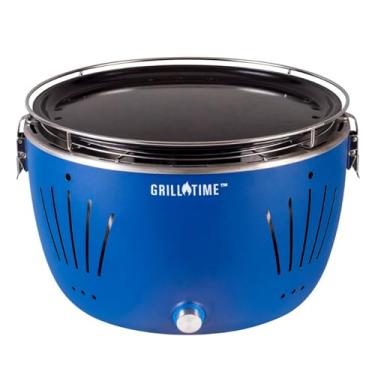 Imagem de GrillTime Tailgater GT Griddle Combo 33 cm - Grelha portátil com frigideira esmaltada, ótima para grelhar bacon, peixe, panquecas, para portas traseiras ao ar livre e acampamento - azul