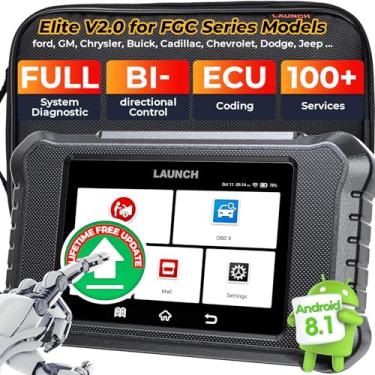Imagem de LAUNCH Scanner X431 Creader Elite 2.0 FGC OBD2 para série Ford/GM/Chevy, codificação ECU, controle bidirecional, ferramenta de digitalização de diagnóstico de todos os sistemas, serviços completos,