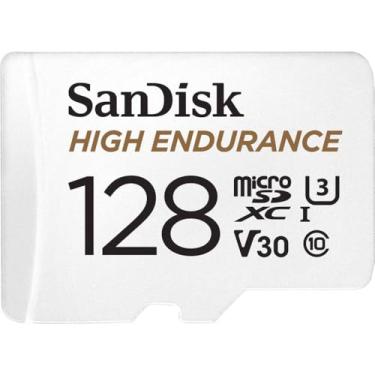 Imagem de SanDisk Cartão MicroSDXC de alta resistência de 128 GB com adaptador para câmera veicular e sistemas de monitoramento doméstico - C10, U3, V30, 4K UHD, cartão micro SD - SDSQQNR-128G-GN6IA