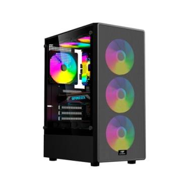 Imagem de Gabinete Gaming C3Tech MT-G130BK Preto, lateral em vidro temperado, frontal em mesh metálico, Portas USB 3.0 e 2.0, Conector P2, Organizador de Cabos, Compatível com Water Cooler