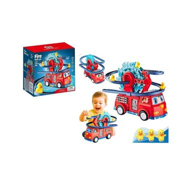 Imagem de Carrinho Bombeiro Montanha Russa Patinho Led Som - Toy King