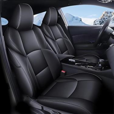 Imagem de Capa de assento de carro personalizada para Toyota Corolla SE Nightshade 2019 2020 2021, luxuosa conjunto completo de capas de assento de carro com airbag compatível. Acessórios interiores automotivos, couro sintético impermeável