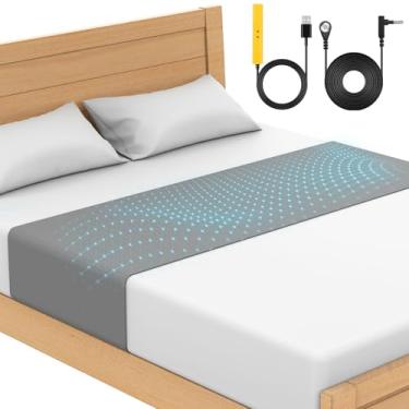 Imagem de Lençol de aterramento para cama 90% algodão orgânico + 10% fibra de prata pura, lençóis com elástico para todos os tamanhos de colchão, com cordão de aterramento estático e caneta de teste (cinza, 267