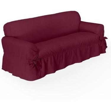 Imagem de Capa De Sofá 3 Lugares Avulso Gorgurão Maquinetado - Bordô - Campari