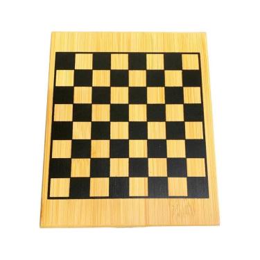 Imagem de Kit 4Un Acessórios Para Vinho Tabuleiro De Xadrez De Bambu