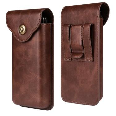 Imagem de Coldre para celular com passador de cinto de couro compatível com Samsung Galaxy Z Fold 7/6/5/4/3/2/5G, bolsa masculina para cinto para celular, capa de cintura para smartphone, suporte de cinto