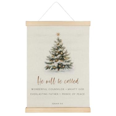 Imagem de ATBWGT Decoração de parede de árvore de Natal cristã, decoração religiosa de Natal, Isaías 9:6 versículo bíblico escritura pôster moldura para casa, quarto, escritório, igreja, sala de oração, 30,5 x