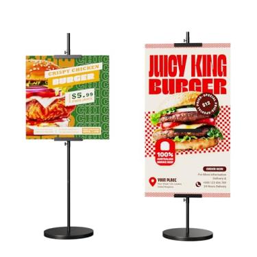 Imagem de DTK Suporte De Cavalete Ajustável Para Porta-Retratos Até 142 Cm Altura, Pôsteres, Placas, Arte Ou Quadro, Casa Metal, Loja Eventos, Altura (Preto)