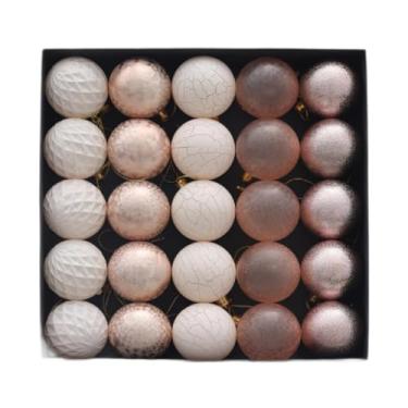 Imagem de Nishiyuenyi 25 Bolas Decorativas de Natal, Bolas para Pendurar, Bolas para Decoração de Árvore de Natal, Enfeites para Árvore de Natal para O Dia Dos Namorados, Rosa Ouro, Tamanho real