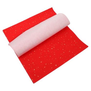 Imagem de Ciieeo 40 folhas de papel de personagem Fu papel vermelho para caligrafia chinesa, folhas vermelhas para suprimentos de festa do festival da primavera