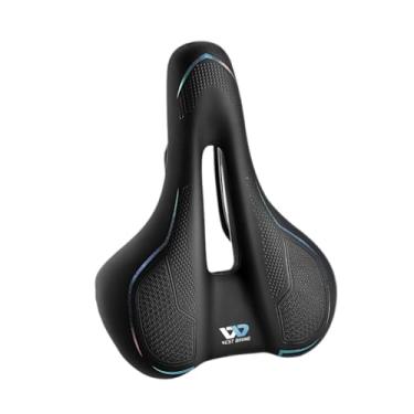 Imagem de menolana Selim de bicicleta em couro PU, substituição de selim de bicicleta com design ergonômico, assento de ciclismo em espuma, Colorida