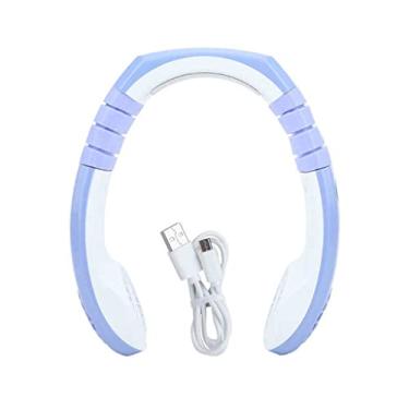 Imagem de AEWFRRV Ventilador de pescoço suspenso portátil Mini refrigerador de ar ventilador de pescoço de carregamento USB estilo esportivo ventilador de resfriamento instantâneo para exterior (cor: azul) yubin1993 (cor: azul)