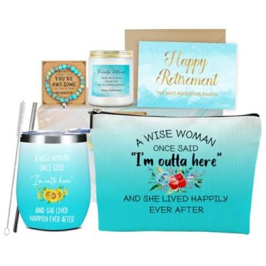 Imagem de Presente de aposentadoria para mulheres, presentes de aposentadoria aposentados para mulheres, colega de trabalho, professora, avó, funcionário, despedida, Natal, aniversário, saindo, copo de vinho