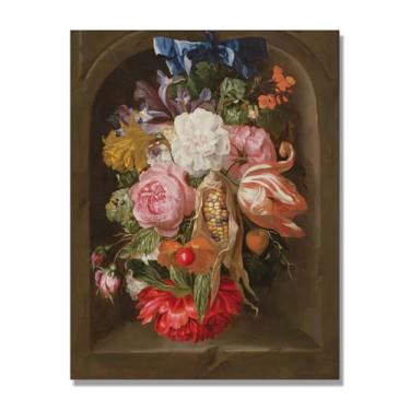 Imagem de NHLDZYH Arte de parede colorida de especiarias e colher de tempero | Decoração de cozinha vintage | Arte moderna para casa e sala de jantar. B60. Tela somente 40 x 50 cm - 15,8 x 19,7 pol