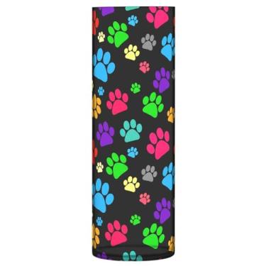 Imagem de CEBUGI Vaso de flores com pegadas de animais, 10 x 30 cm, vaso cilíndrico para flores, vaso transparente inquebrável para decoração de casa de festa de casamento