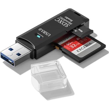 Imagem de Leitor de cartão micro SD USB 3.0, leitor de cartão SD de 5 Gbps para adaptador USB, adaptador de cartões micro SD 2 em 1 para cartões SDXC, SDHC, MMC, RS-MMC, Micro SDXC, Micro SD, Micro SDHC e UHS-I