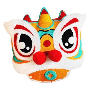 Imagem de FLCPJGV Almofada Decorativa com Estampa de Chinês, em Pelúcia, com Bordado Festivo E Superfície Aveludada, Ideal para Sala de Estar E Cama. Presente Perf, Laranja, Tamanho real