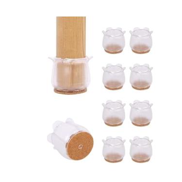 Imagem de 10 Peças de Protetores Perna Cadeira Silicone Cups Protetor Piso Móveis Capa Mesa Tapete Pé Borracha - Madeira -Deslizante Tecido Não Macia Redução Ru