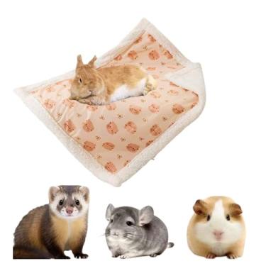 Imagem de Copfeu Cobertor de coelho de estimação, cobertor de pelúcia quente espesso, almofada fofa à prova de frio para dormir, adequado para coelhos, porquinhos-da-índia, furões, chinchilas, filhotes