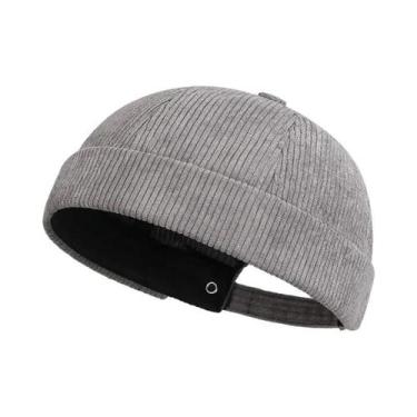 Imagem de Boné Vintage Unissex De Corduroy Grosso Sem Aba, Cor Sólida, Estilo Hi