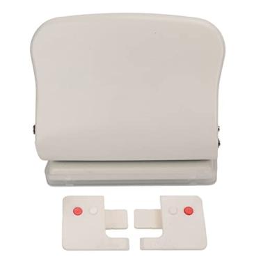 Imagem de Perfurador de papel de folha solta MUNEFE, perfurador de papel portátil em círculo de metal, perfurador de papel portátil de 10 furos para documentação de encadernação (Branca)