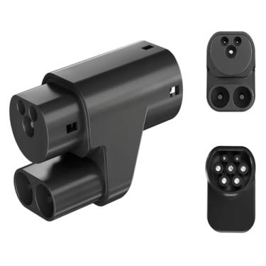 Imagem de Adaptador de carregamento ev Carregador de carro elétrico CCS2 para conector tipo 2 para plugue de veículo elétrico Te Y S X 3 tipo 2 EV carregador adaptador de carregamento (CCS2 para tipo 2)