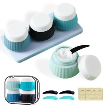 Imagem de Udihch Frasco Gream facial de 40 ml, pequenos recipientes de viagem com tampas, frascos de cosméticos recarregáveis selados de silicone à prova de vazamento para creme facial, loção, pomada, maquiagem