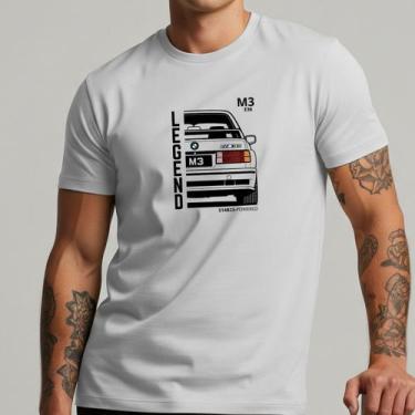 Imagem de Camiseta Masculina Básica BMW M3 Retro Antiga Streetwear 100% Algodão 