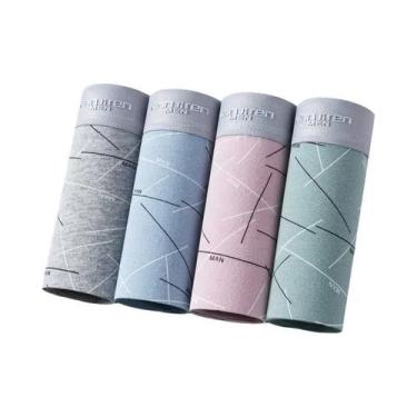 Imagem de Shorts Boxer De Algodão Masculinos 4 Peças, Roupa Íntima Sexy, Cuecas 