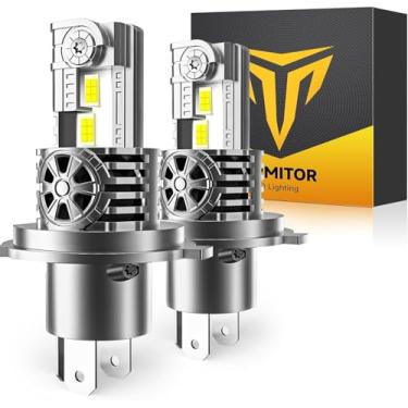 Imagem de Termitor Lâmpadas H4/9003/HB2 atualizadas, 50.000LM 10X Super Brilhante, Tamanho Mini 1:1 6500K Branco Frio IP68 Impermeável Reposição Automotiva H4 9003 Faróis de Neblina, Instalação Rápida, Pacote