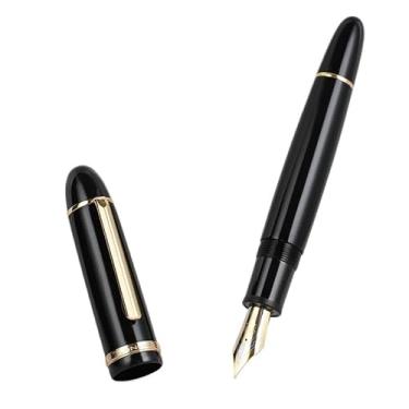 Imagem de FUKUZL Caneta-tinteiro acrílica, cor preta, caneta de tinta para estudante, escola, papelaria, negócios, material de escritório (prata verde escura)