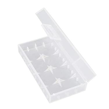 Imagem de 1Unidade Caixa de Armazenamento Bateria 18650 Case Plástico Container Suporte para com Tampa Engate Design Transparente Portátil Leve Viagens Camping Acomoda 2 Baterias