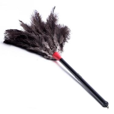 Imagem de Espanador de po de penas de avestruz n50 multiuso - DUSTER, Cinza Escu