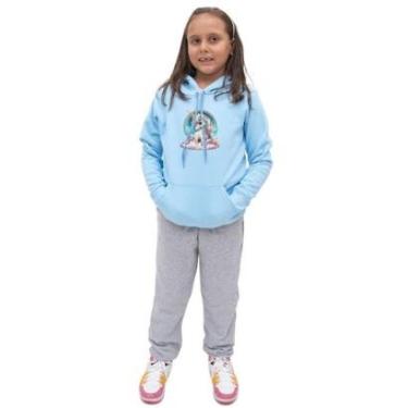 Imagem de Conjunto Moletom Infantil Estampa de Unicornio Menina-Feminino