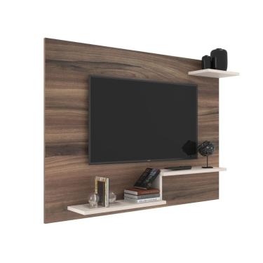 Imagem de Painel para TV até 43 Polegadas 3 Prateleiras Denver 110cm Nogueira/Off White - J Carvalho