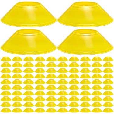Imagem de wlilupah 100 Pçs Mini Cones de Futebol para Agilidade Esportiva Disco Cones Treinamento para Exercícios de Agilidade Esportes Futebol Basquete Futebol Basquetebol Exercícios (Amarelo)