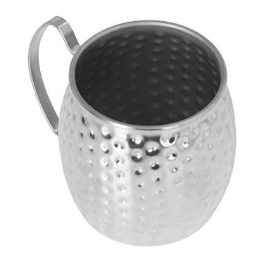 Imagem de Cryfokt Caneca de Aço Inoxidável Moscow Mule Copo de Coquetel Elegante para Bares Hotéis Restaurantes Capacidade de 500ml para Amantes de Coquetéis (Prata)