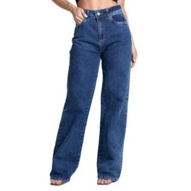 Imagem de Calça Jeans Sawary Wide Leg - 282040 - Azul médio 36-Feminino