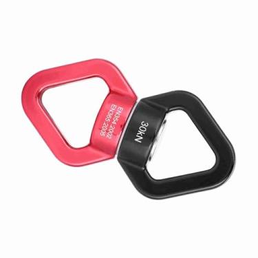 Imagem de Aoresac Conector Giratório de Escalada Em Liga de Alumínio-magnésio 30KN, Dispositivo Rotacional Leve para Montanhismo, Serviço Resgate, Rapel, Com Rotação 360 ​​graus, Evita (Vermelho e Preto)