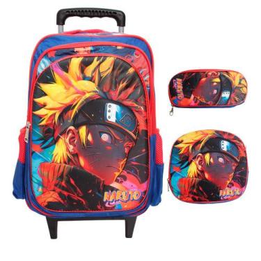 Imagem de Kit Mochila Infantil de Rodinhas Masculina Lancheira Térmica - Plike