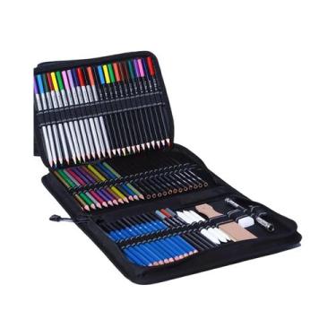 Imagem de Conjunto De Desenho Em 3 Cores Lápis De Grafite E Carvão Para Sombream