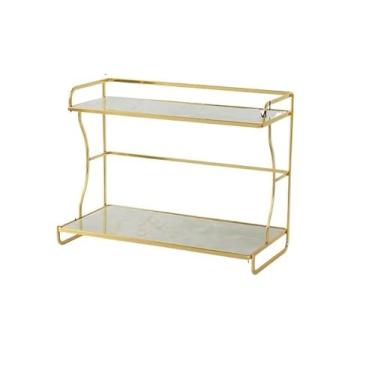 Imagem de Prateleira de cômoda, bandeja de cozinha, moderna, banheiro, bancada, armazenamento, prateleira multifuncional de maquiagem (branca 29 x 15 x 23,3 cm)