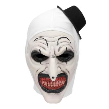 Imagem de HISECOO Máscara de palhaço assustador aterrorizante, máscara de coringa, RPG de terror de Halloween, máscaras de látex, máscara de terror divertida, máscara de Halloween, perfeita para festa