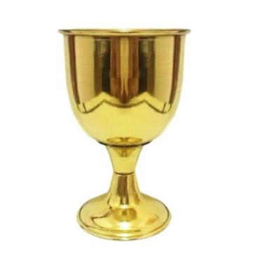 Imagem de Taça Cálice Latão Puro G 12cm 150ml - JTA, Dourado