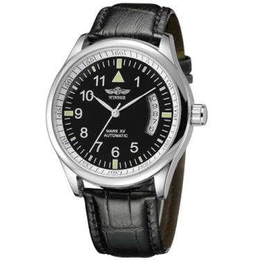 Imagem de Relógio masculino VIGOROSO Sport Day Date couro preto automático auto enrolamento