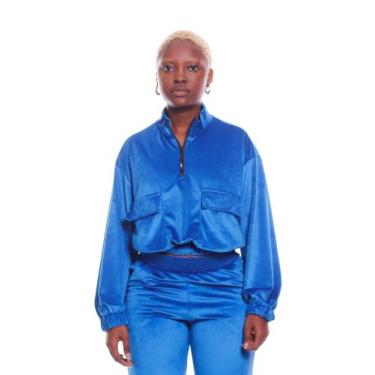 Imagem de Blusa Cropped Bali Hai Meio Ziper, Azul royal, m