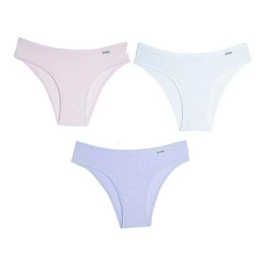 Imagem de Calcinha Del Rio Algodão Ref.51364- Kit Com 3, Branco, Lilás, Algodão 
